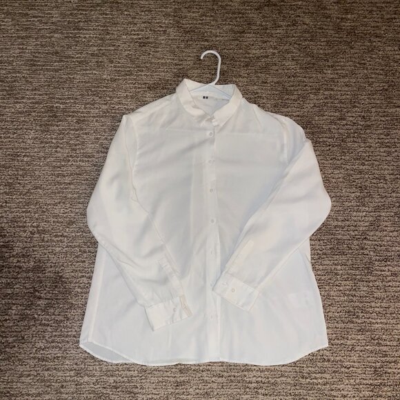 Uniqlo Rayon Long Sleeve Blouse - Size L - Picture 3 of 5